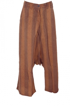 Rundholz Terracotta cloud stripe Wide low drop crotch striped Trousers