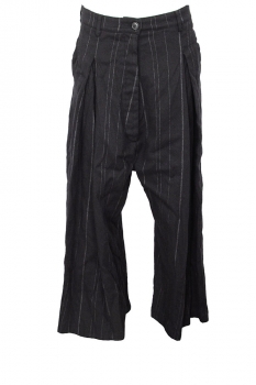 Rundholz Black Stripe Pleated Pinstripe Trousers