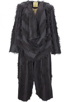 Uma Wang Black Fringed Suit Kinoa Jacket Poetic Trousers