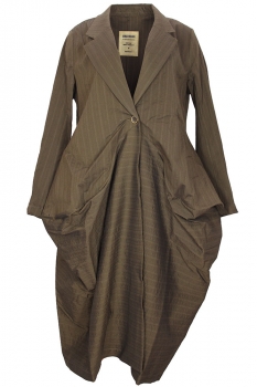 Uma Wang Brown Pinstripe Cider Coat