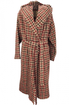 Uma Wang Mustard Red Check Check Cardigan Coat