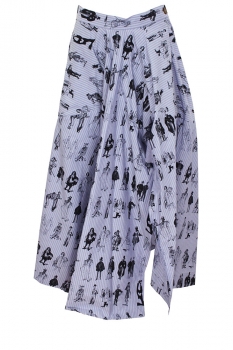 Vivienne Westwood Evolution of Man Blue Long Knockout Skirt