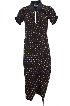 Vivienne Westwood Black with Gold designs Pulling Dress