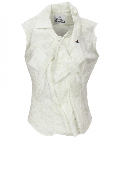 Vivienne Westwood Stained White Short-Sleeved Drunken Shirt