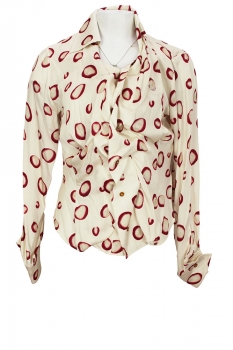 Vivienne Westwood Garnet Polka Dot Print Drunken Shirt